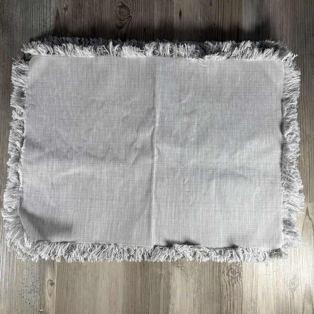 Ralph Lauren Home Light Gray Fringe Placemats Set Of 4